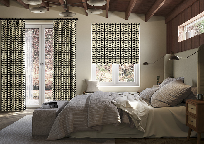 Orla Kiely Solid Stem, Black - Roman Blind - Image 3